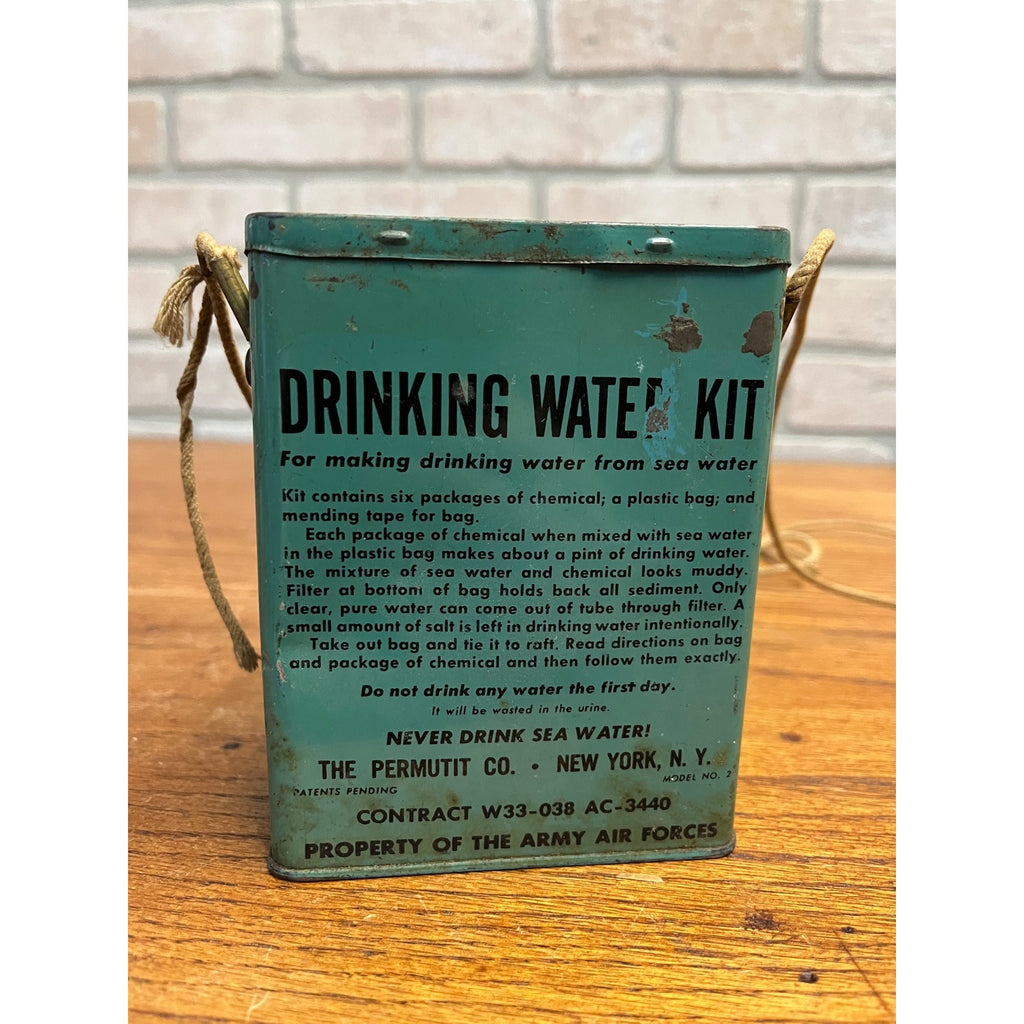 RARE WWII Army Air Forces DRINKING WATER KIT USAF - Opened - Survival Kit
