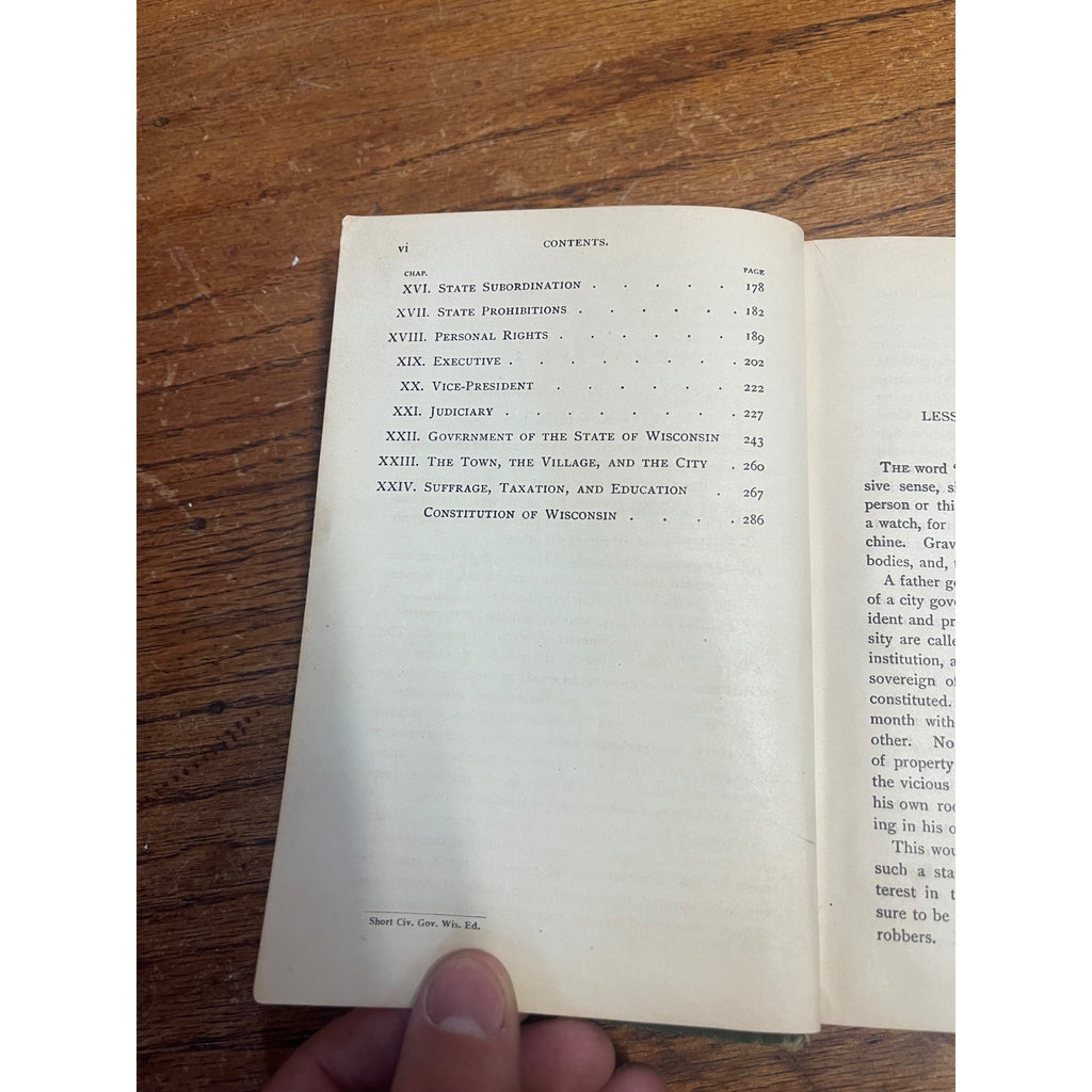 Shorter Course In Civil Government Wisconsin Edition By Calvin Townsend Hardcover 1894 American Book Company Civics