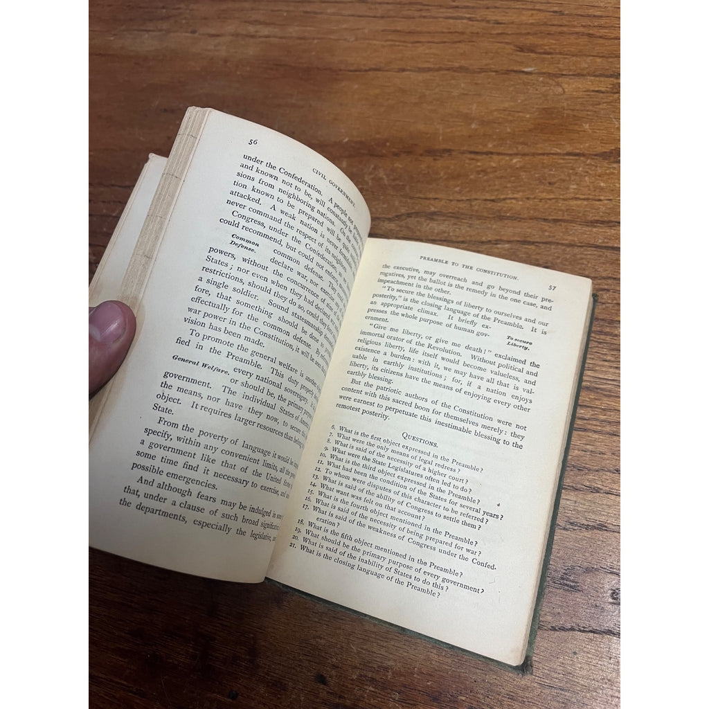 Shorter Course In Civil Government Wisconsin Edition By Calvin Townsend Hardcover 1894 American Book Company Civics