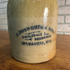 Antique Bosworth & Sons Druggists Milwaukee Wis Stoneware Two-Tone Jug
