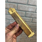 Vintage Lufkin No 372 Boxwood Brass Folding12" Ruler with Brass Caliper
