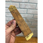 Vintage Lufkin No 372 Boxwood Brass Folding12" Ruler with Brass Caliper