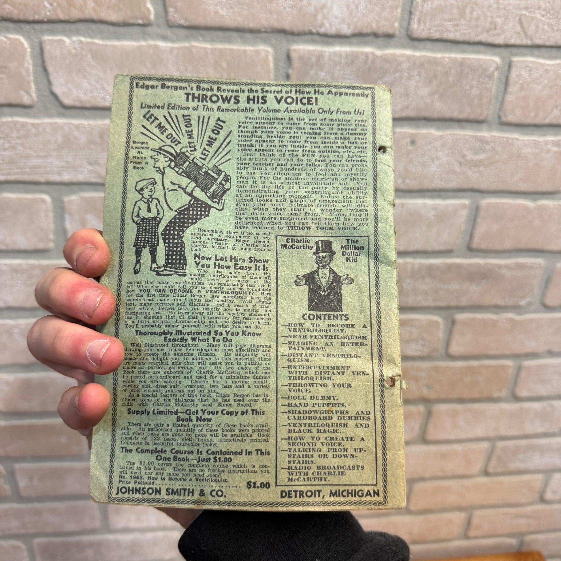 1940 Johnson Smith & Co Novelty Catalog & Art of Ventriloquism Booklet Very Good