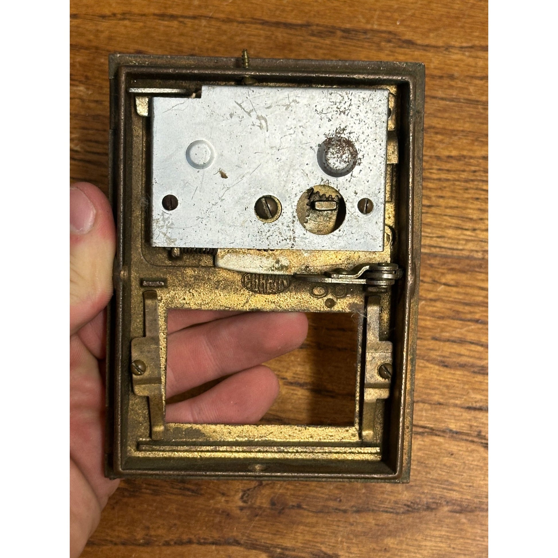 Antique Solid Brass US Post Office Eagle Box Door Corbin 2 Dial Combination USPS