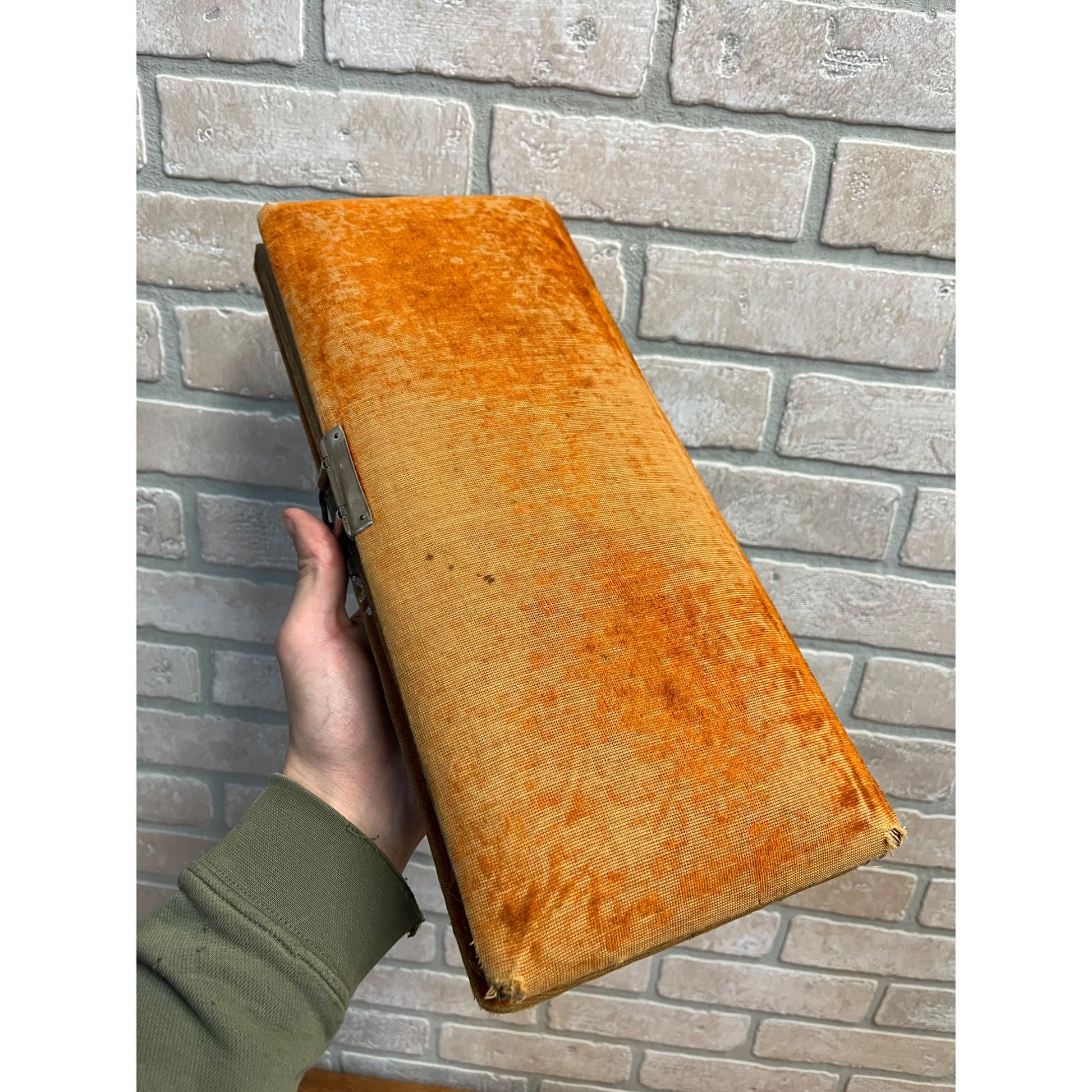 Vintage Antique Victorian Photo Album with 24 Cabinet Photos - Padded Cover