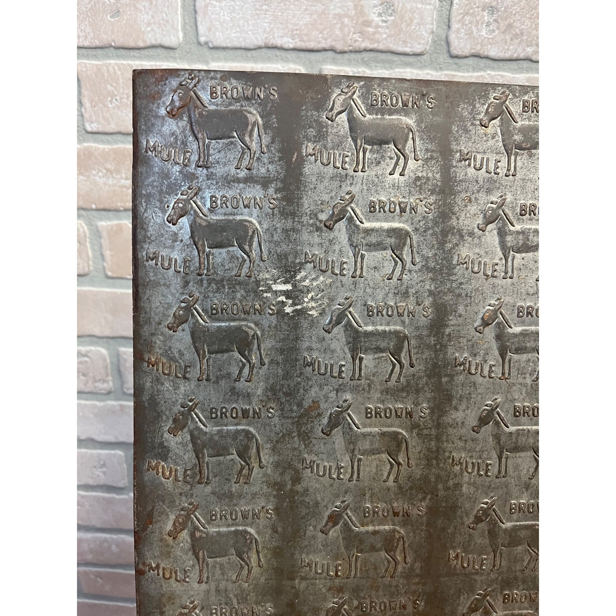 Vintage Brown's Mule Chewing Tobacco Tin Embossing Mold Sheet Advertising