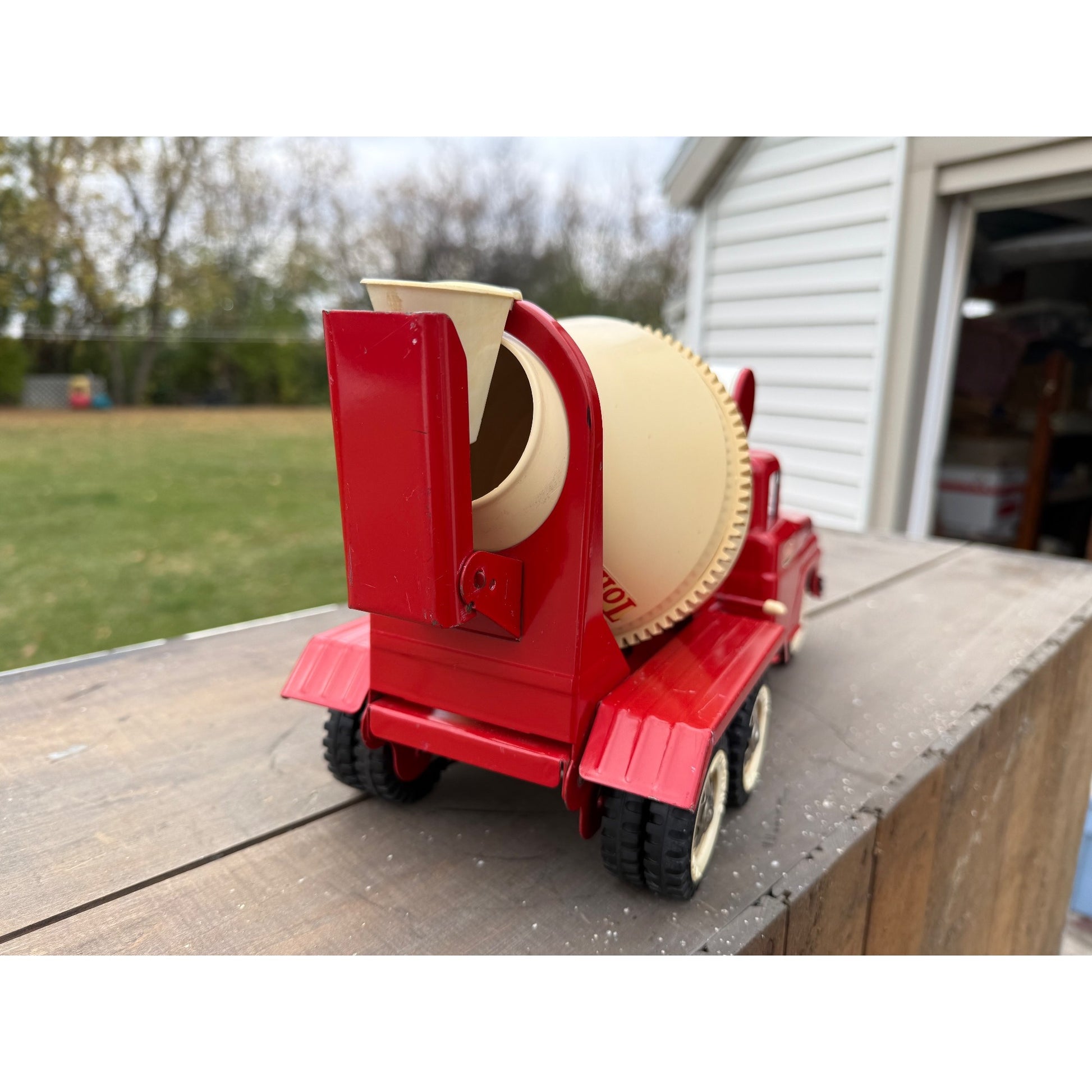 Vintage Tonka Cement Mixer Truck Red No. 620 Pressed Steel Toy