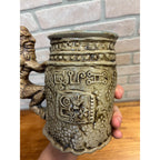 Jim Rumph Vintage Studio Pottery 1971 Satyr Nymph Ceramic Tankard Stein Mug