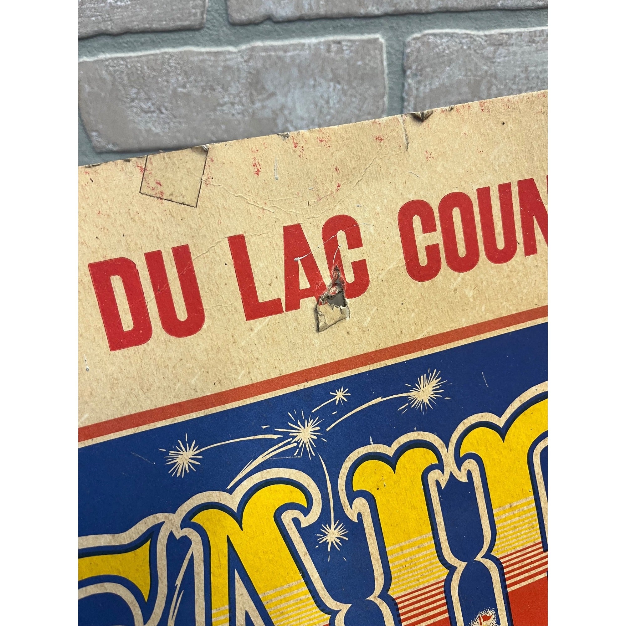 Vintage 1970s Fond du Lac County Fair Poster Promo Ad Sign