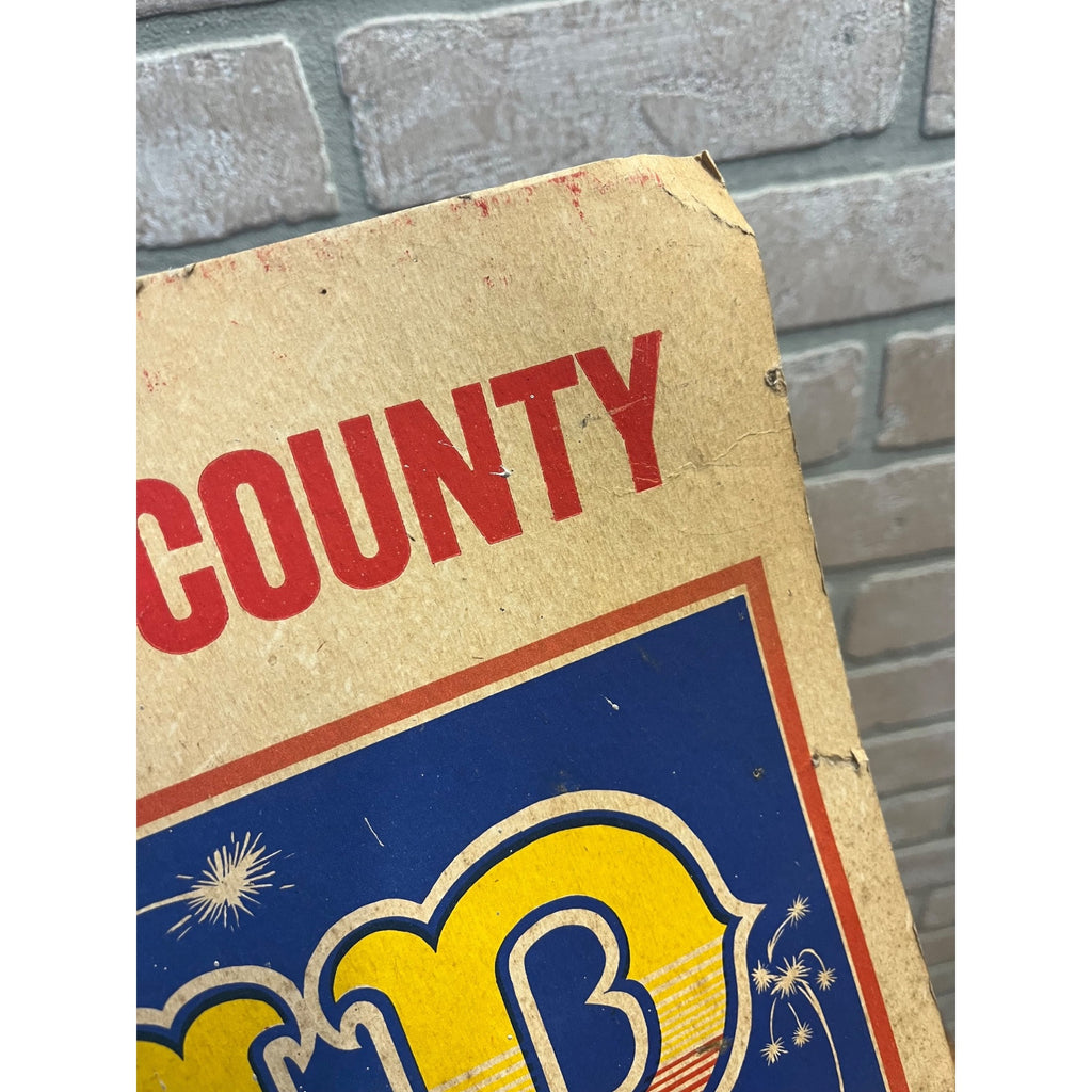 Vintage 1970s Fond du Lac County Fair Poster Promo Ad Sign