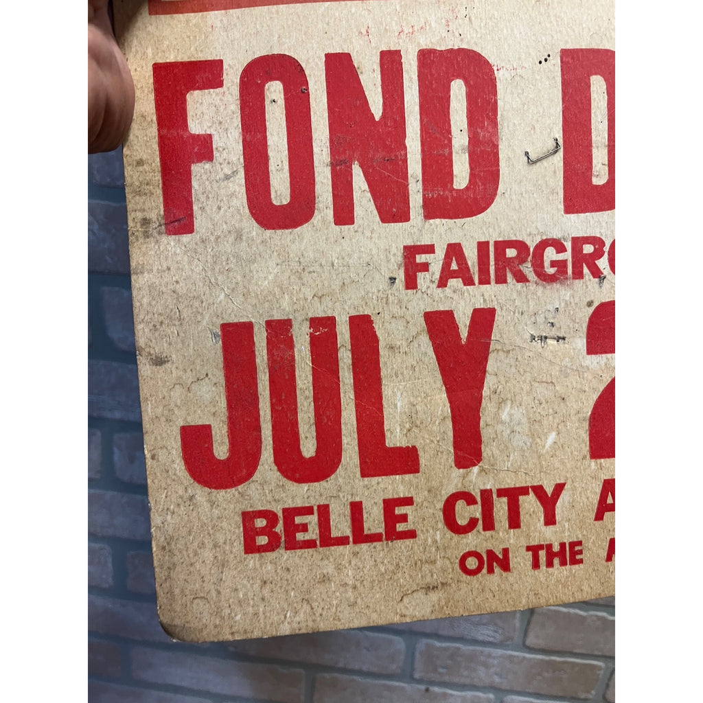 Vintage 1970s Fond du Lac County Fair Poster Promo Ad Sign