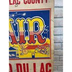 Vintage 1970s Fond du Lac County Fair Poster Promo Ad Sign