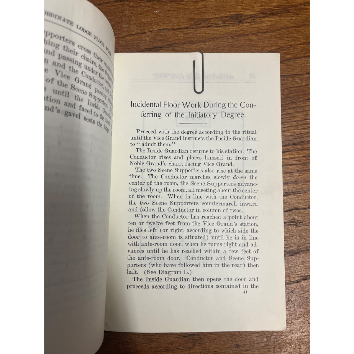 1909 Antique Odd Fellows Edition 1931, IOOF Book ""Floor Work for Subordinate Lodge Degrees