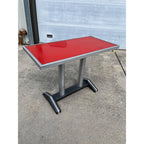 Vintage 1950s French Bistro Table Cafe Coffee Mid-Century Diner Dinette Small MCM Red