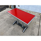 Vintage 1950s French Bistro Table Cafe Coffee Mid-Century Diner Dinette Small MCM Red