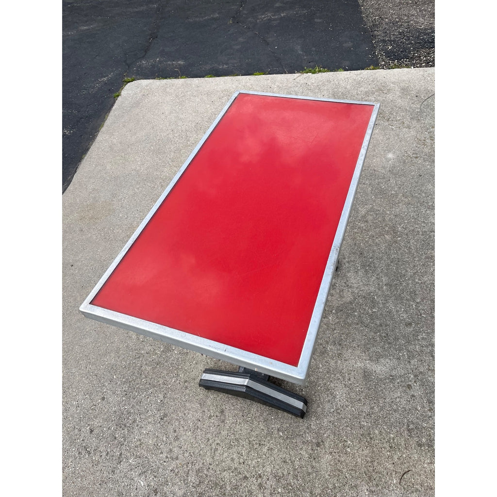 Vintage 1950s French Bistro Table Cafe Coffee Mid-Century Diner Dinette Small MCM Red