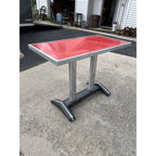 Vintage 1950s French Bistro Table Cafe Coffee Mid-Century Diner Dinette Small MCM Red