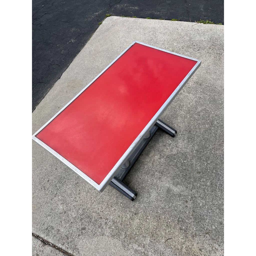Vintage 1950s French Bistro Table Cafe Coffee Mid-Century Diner Dinette Small MCM Red