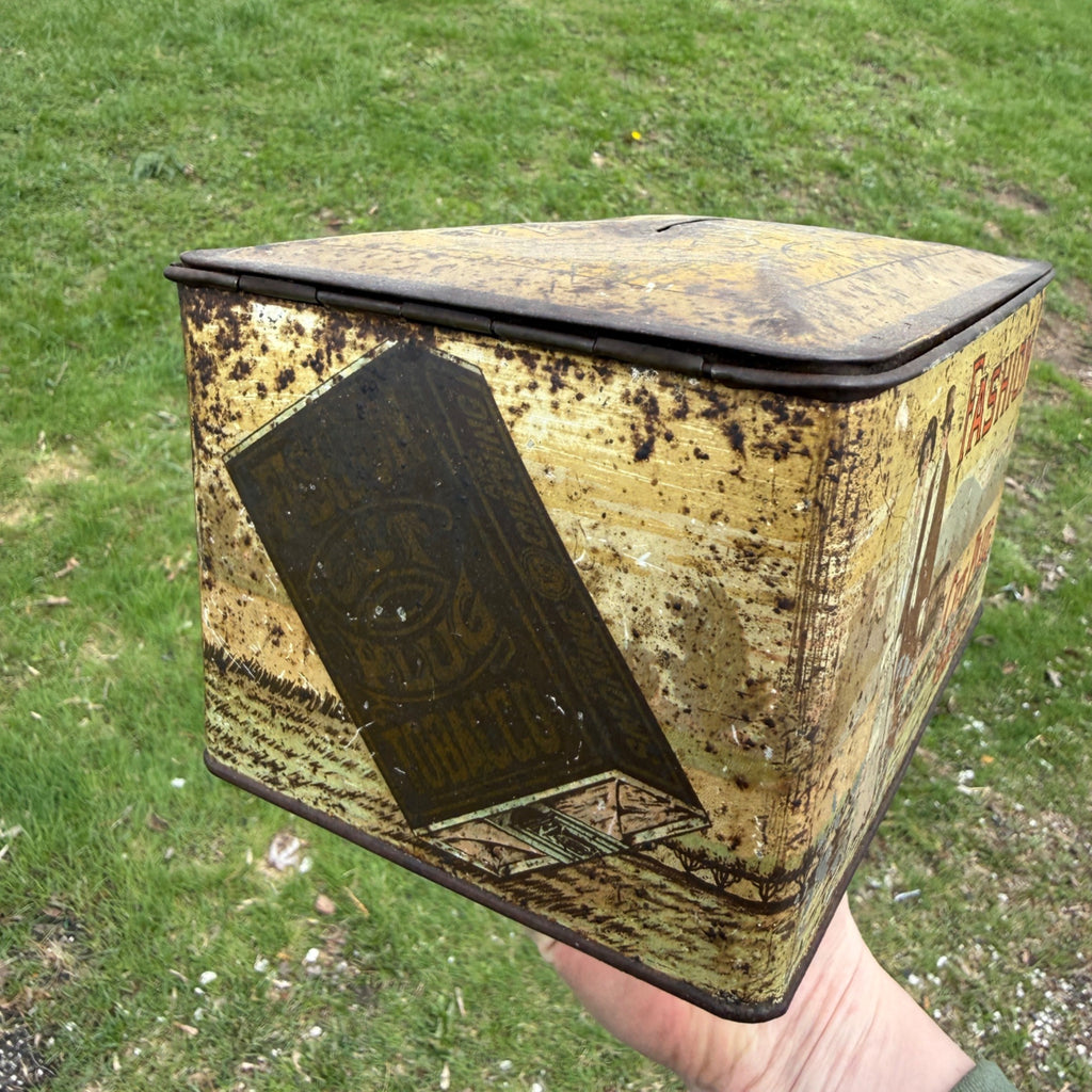 Fashion Cut Plug Empty Tobacco Tin Lunch Box Style Missing Handle