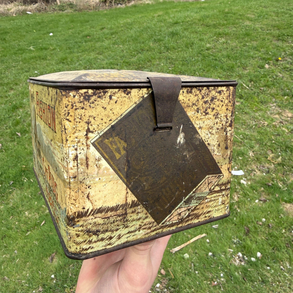 Fashion Cut Plug Empty Tobacco Tin Lunch Box Style Missing Handle