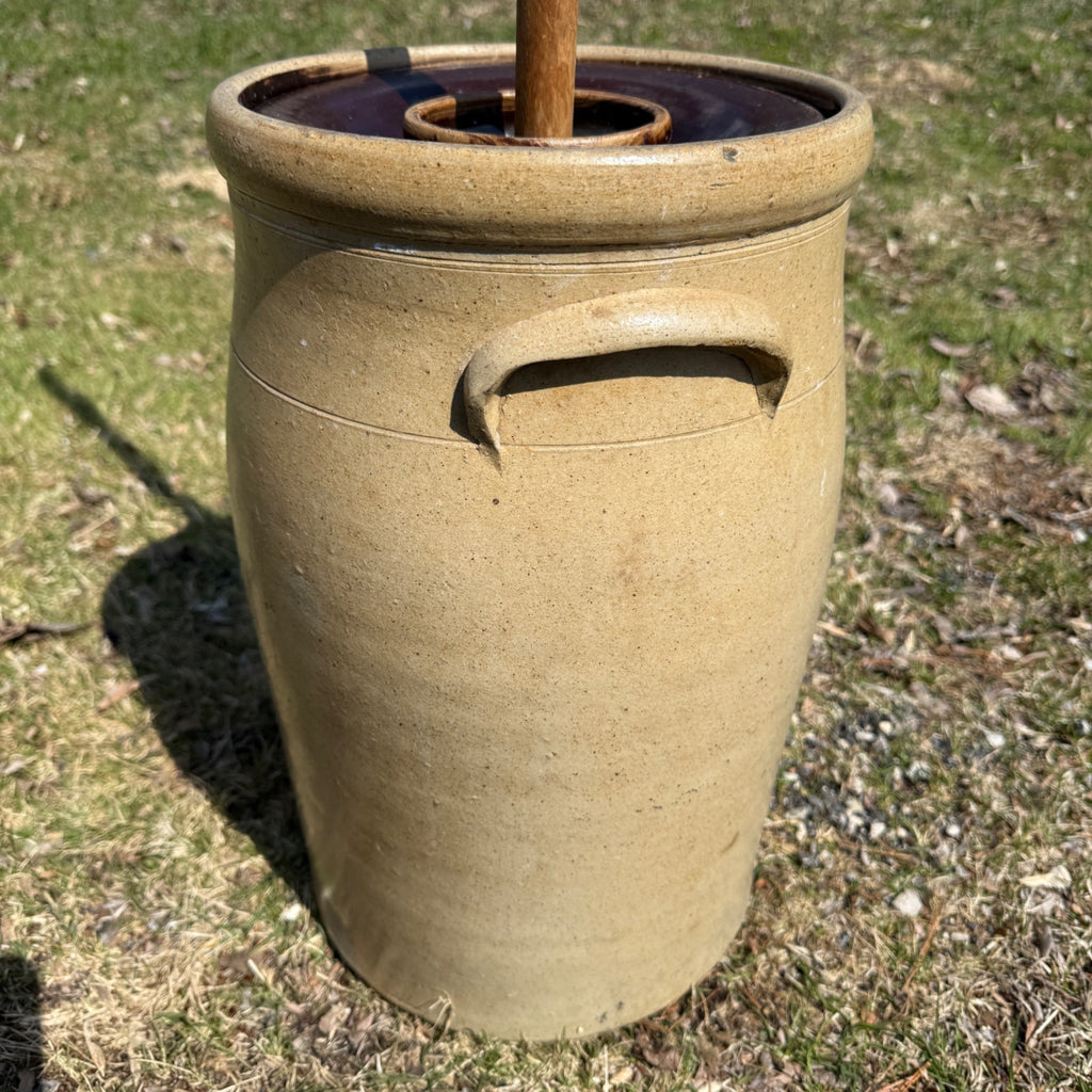 Antique Salt Glazed 6 Gallon Red Wing Butter Churn 1800s Stoneware Early Scarce