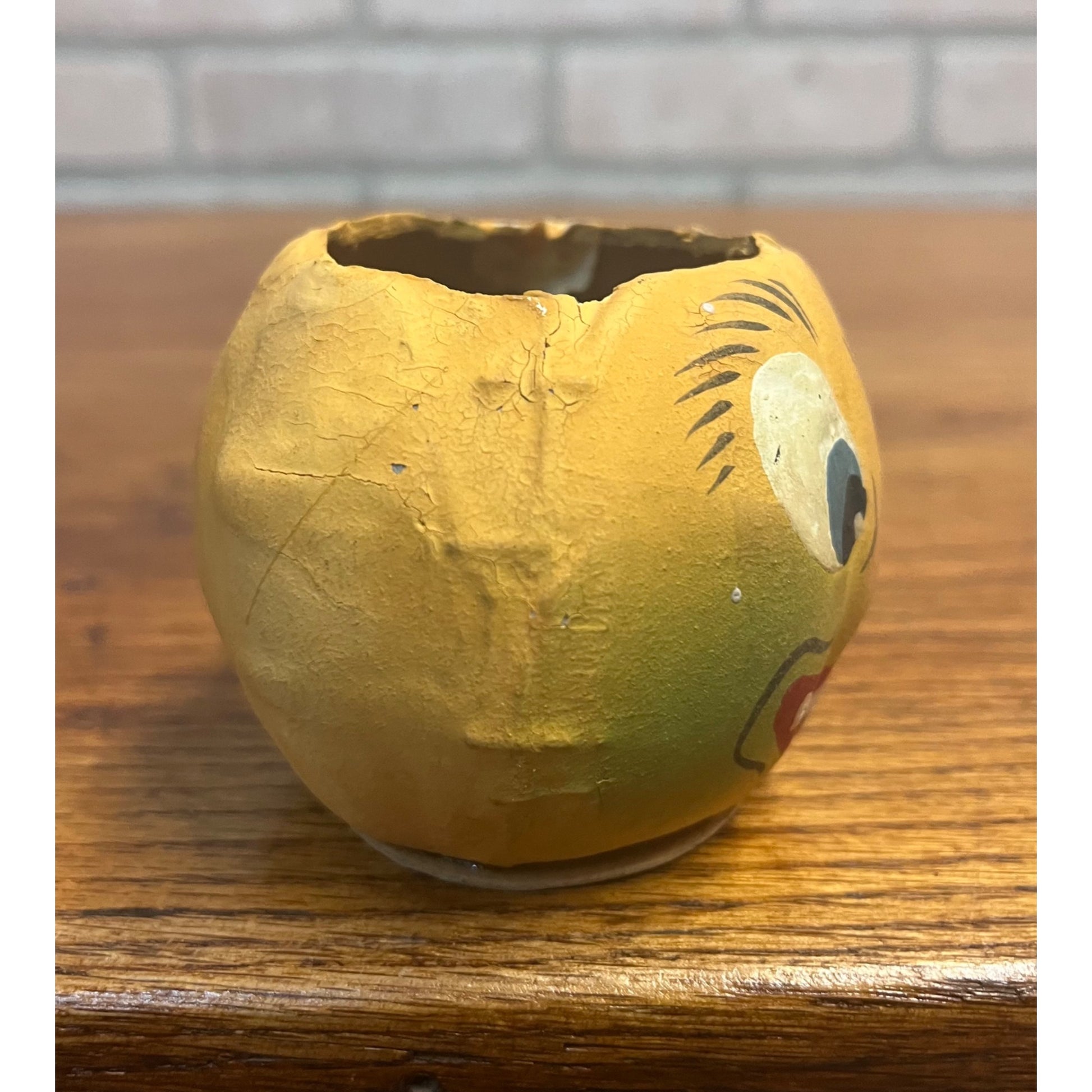 Antique German Small Pressed Paper Mache Halloween JOL Pumpkin Jack O Lantern