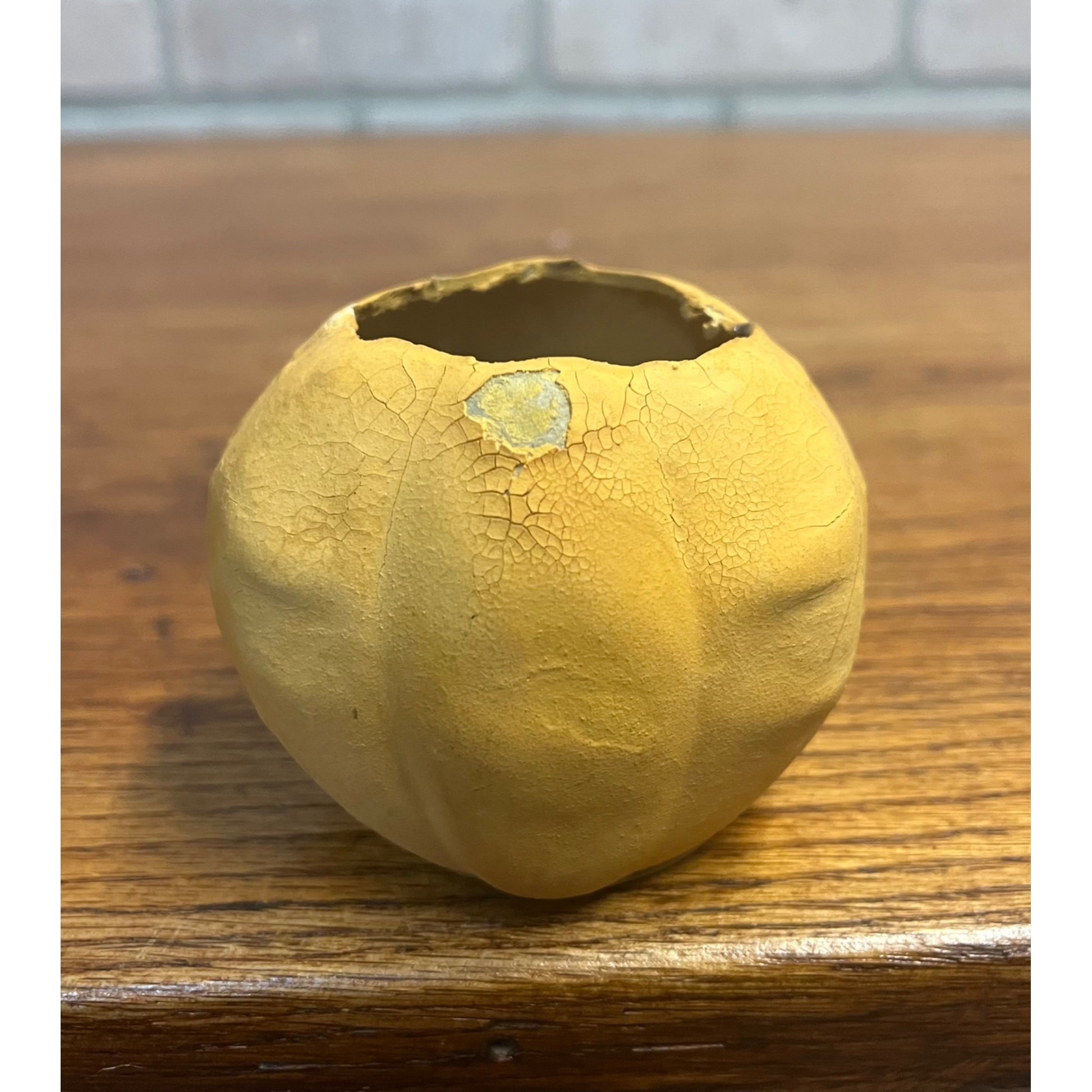 Antique German Small Pressed Paper Mache Halloween JOL Pumpkin Jack O Lantern