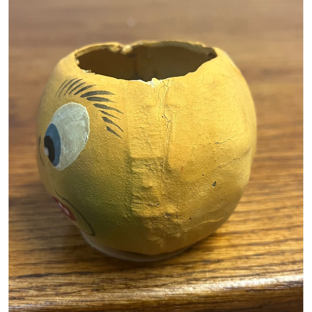 Antique German Small Pressed Paper Mache Halloween JOL Pumpkin Jack O Lantern