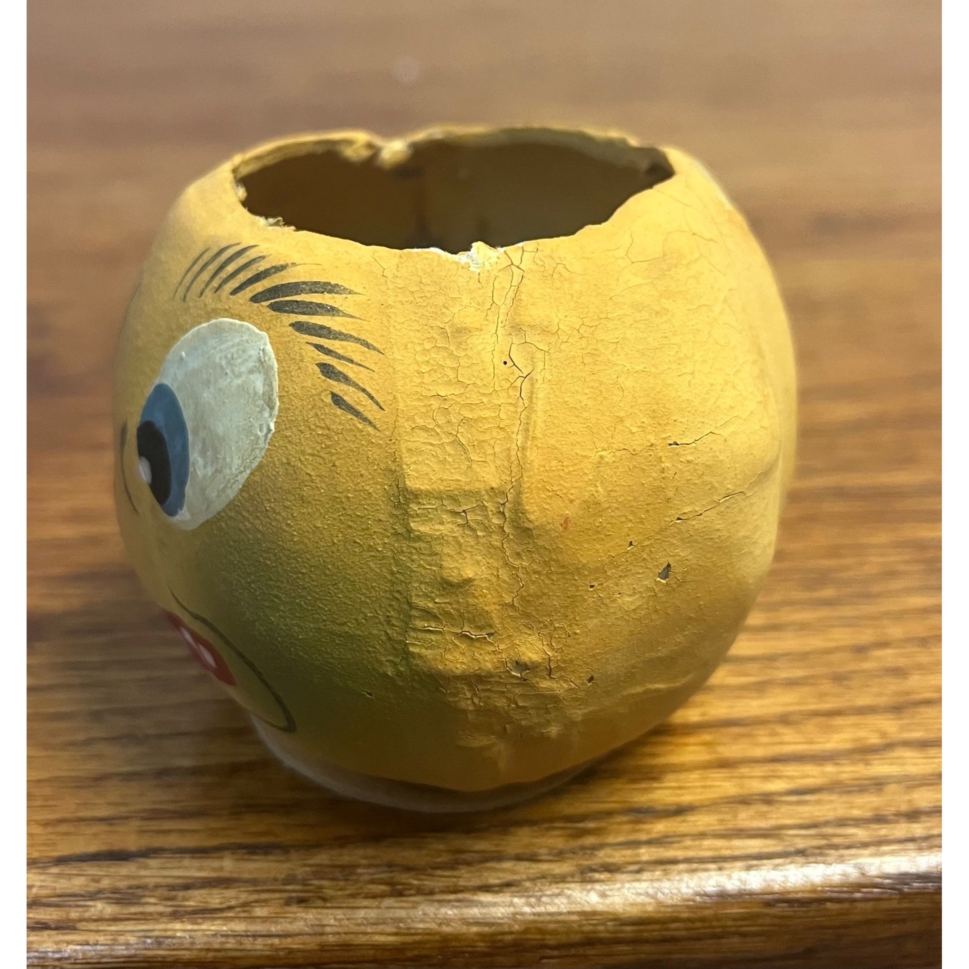 Antique German Small Pressed Paper Mache Halloween JOL Pumpkin Jack O Lantern