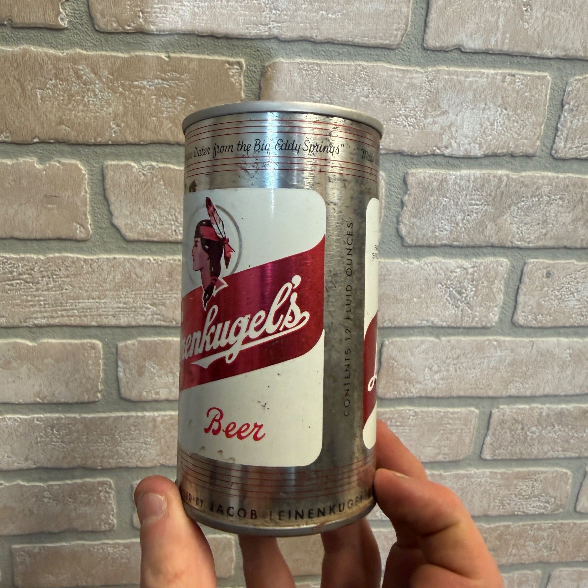 Vintage Leinenkugel's Beer Indian Maiden Pull Tab Straight Can Chippewa Falls WI