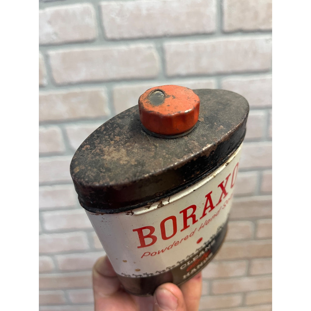 Vintage Boraxo Powered Hand Soap 20 Mule Team Advertising Empty Tin Can