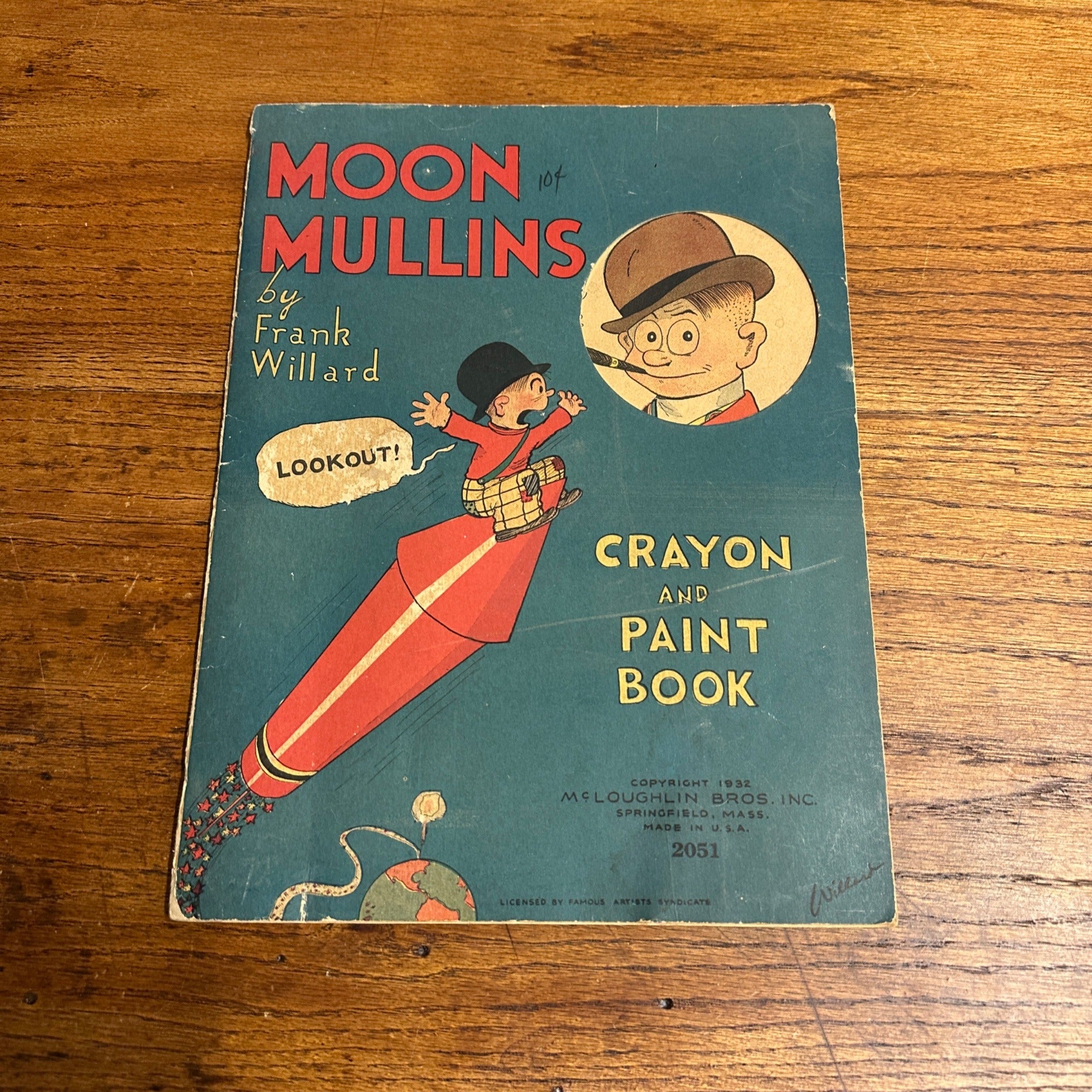 1932 Moon Mullins Crayon And Paint Book By Frank Willard Mc Loughlin #2051