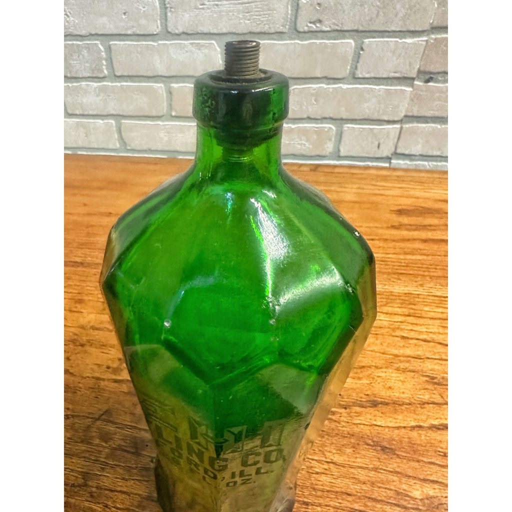 Vintage 1930s NEHI Cola Seltzer Bottle Rockford Illinois Emerald Green Soda Advertising
