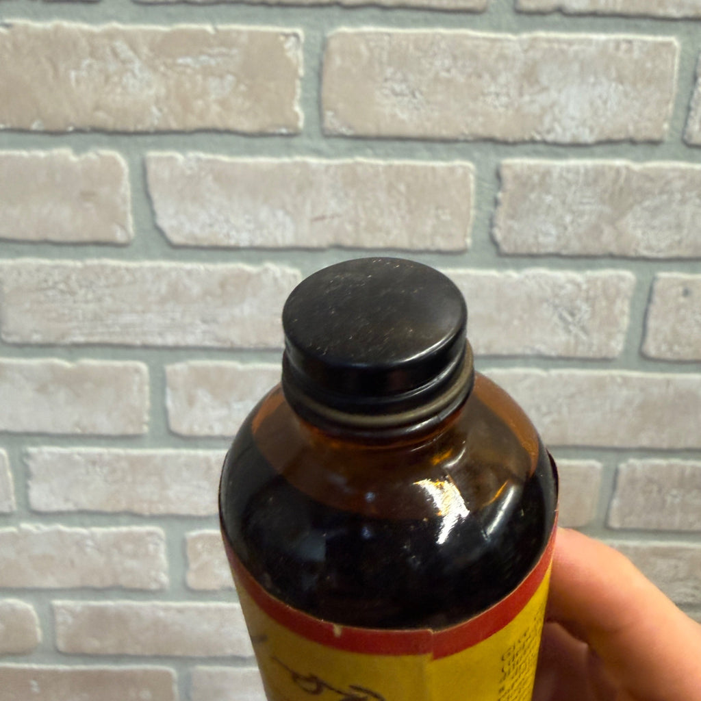 Vintage Amber Glass Bottle With Metal Screw Cap Bloacide Apothecary Pharmacy Beebe Laboratories