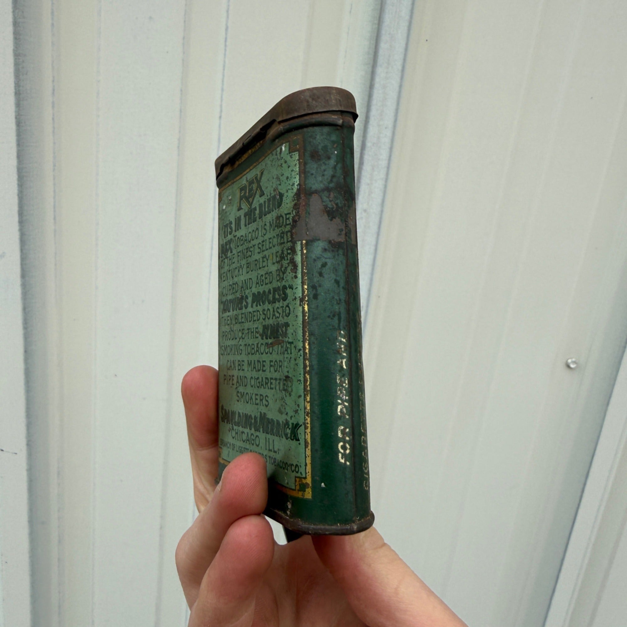 Vintage Rex Tobacco Spaulding & Merrick’s Ligget & Myers Tobacco Co Pocket Tin