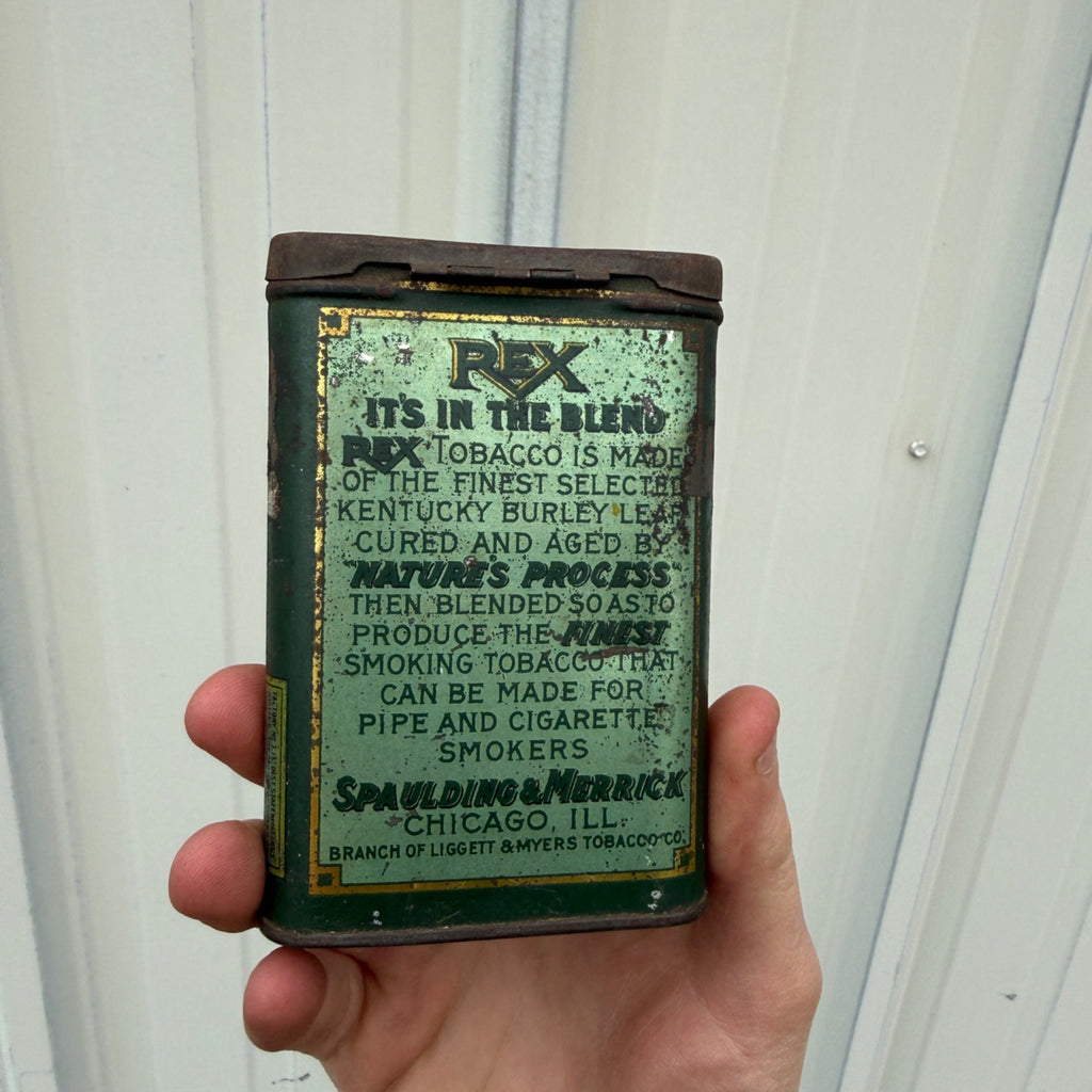 Vintage Rex Tobacco Spaulding & Merrick’s Ligget & Myers Tobacco Co Pocket Tin