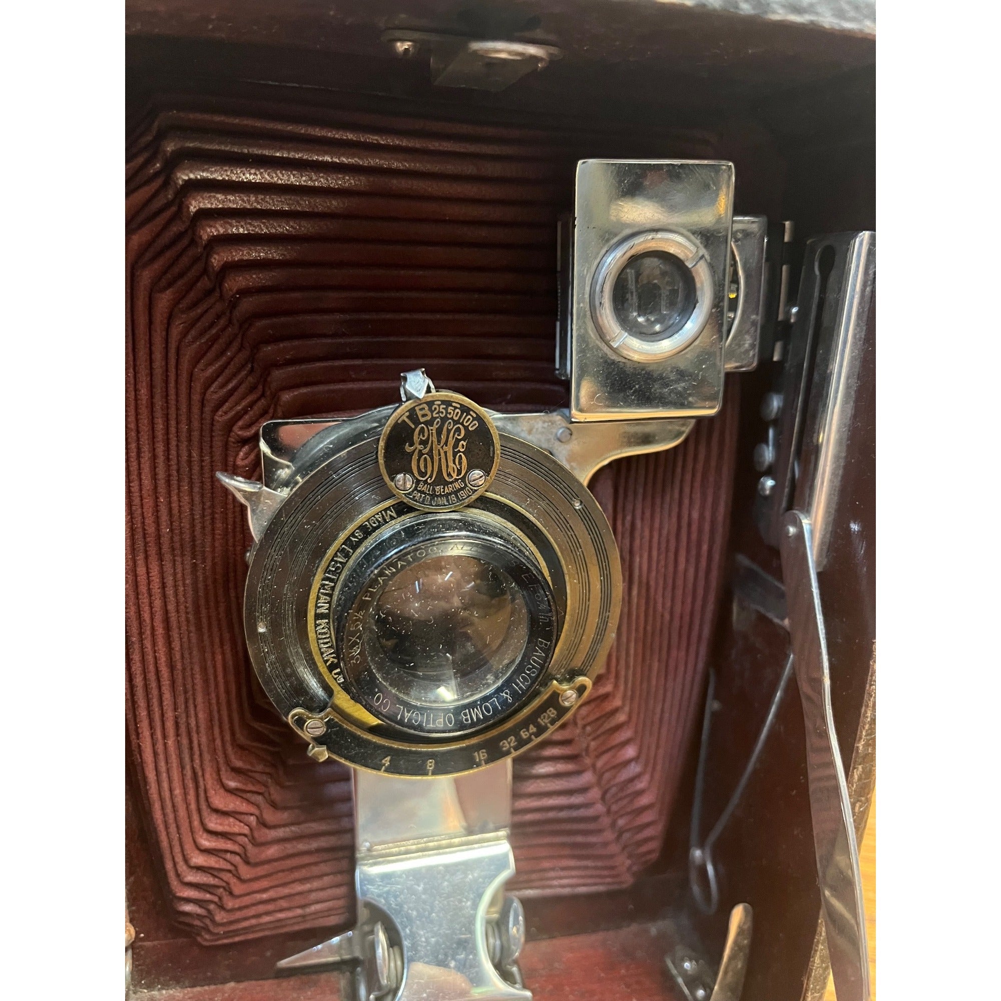 Vintage Kodak Premo Pocket C Red Bellows Folding Camera 3-A - Untested