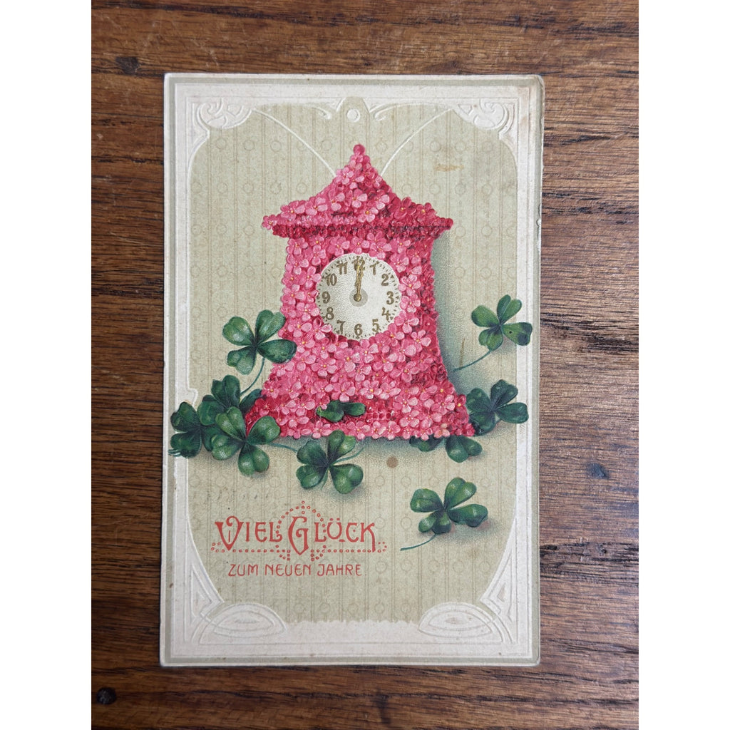 Vintage 1910 Christmas Postcard w/ Christmas Seal Tied American Red Cross New Year