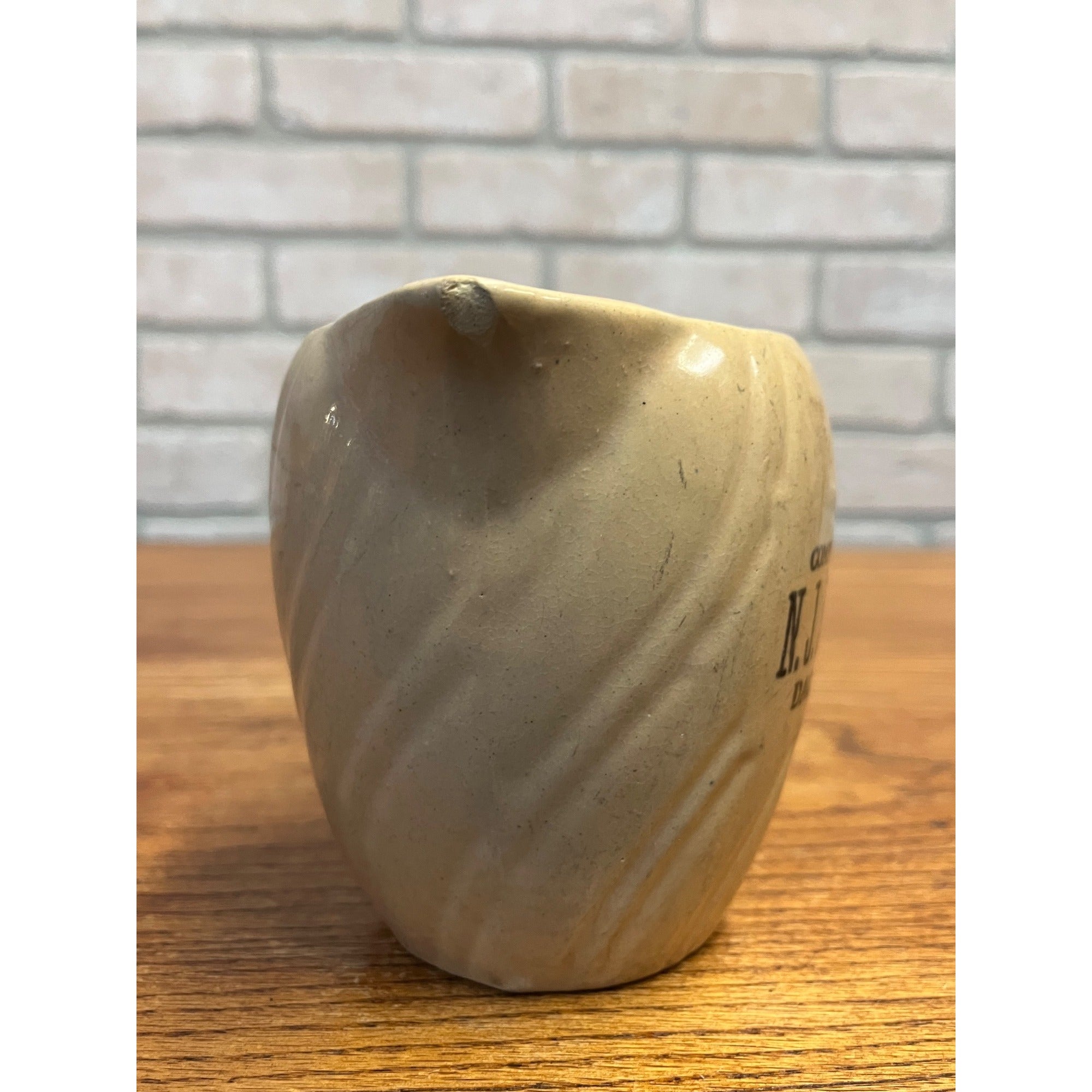Vintage Stoneware N.J. Jungers Dacada, WI Wisconsin Advertising Pitcher Wis