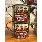 (5) 1960s Ponderosa Ranch Hoss Ben Little Joe Bonanza TV Show Tin Cups Vtg