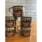 (5) 1960s Ponderosa Ranch Hoss Ben Little Joe Bonanza TV Show Tin Cups Vtg