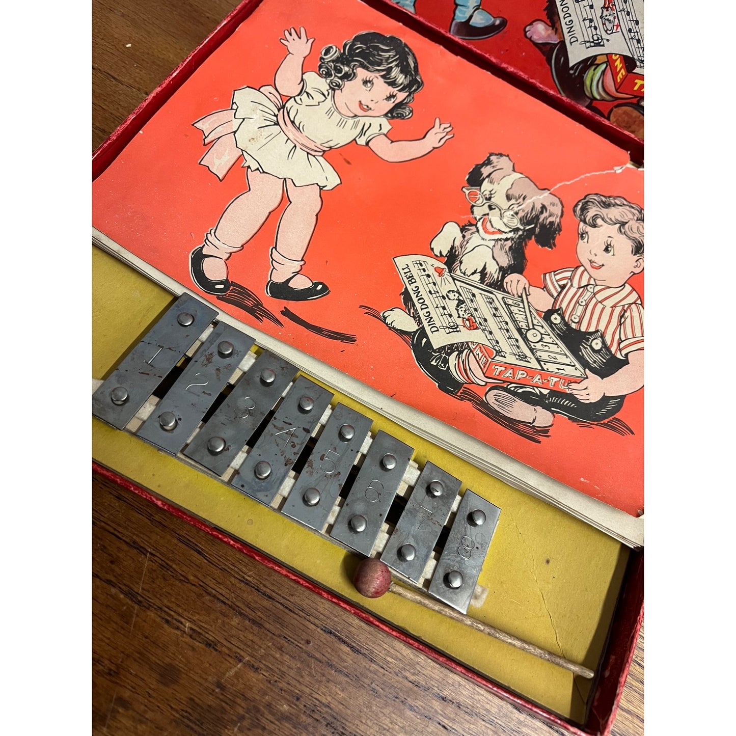 Vtg 1930s Tap A Tune Xylophone Complete in Original Box MILDRED WETMORE