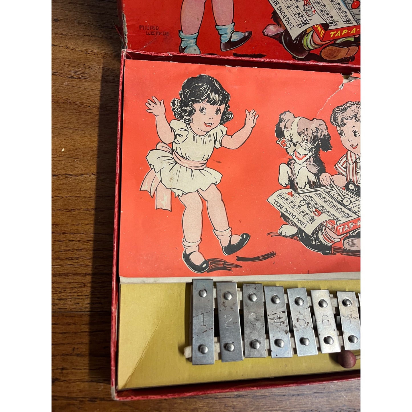 Vtg 1930s Tap A Tune Xylophone Complete in Original Box MILDRED WETMORE