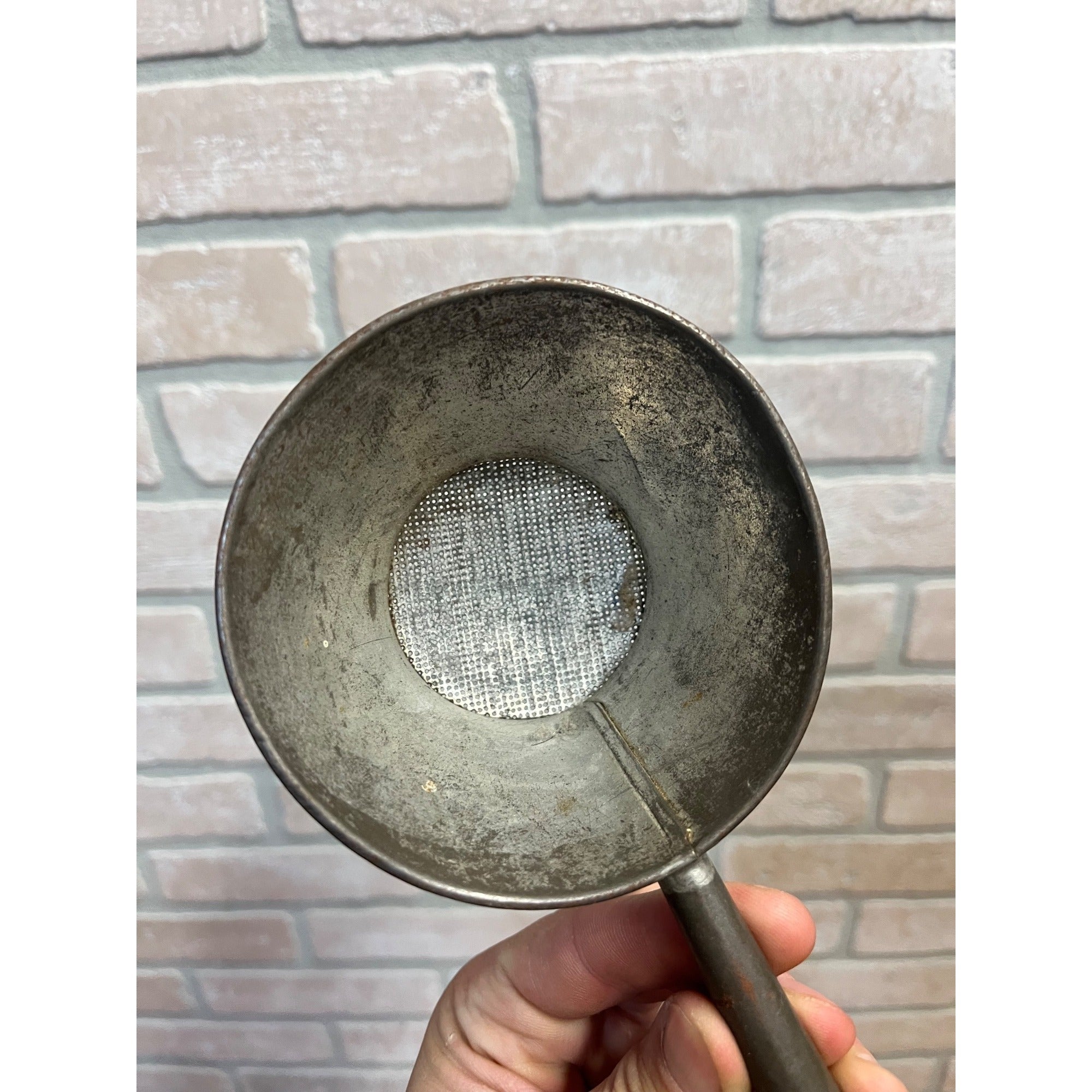 Primitive Kitchen Sieve Or Strainer With Handle Farmhouse Country Decor Small