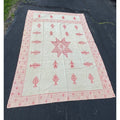 Antique Swedish Scandinavian Handwoven Folk Art Coverlet Linen Wool 72x99