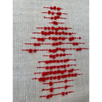 Antique Swedish Scandinavian Handwoven Folk Art Coverlet Linen Wool 72x99