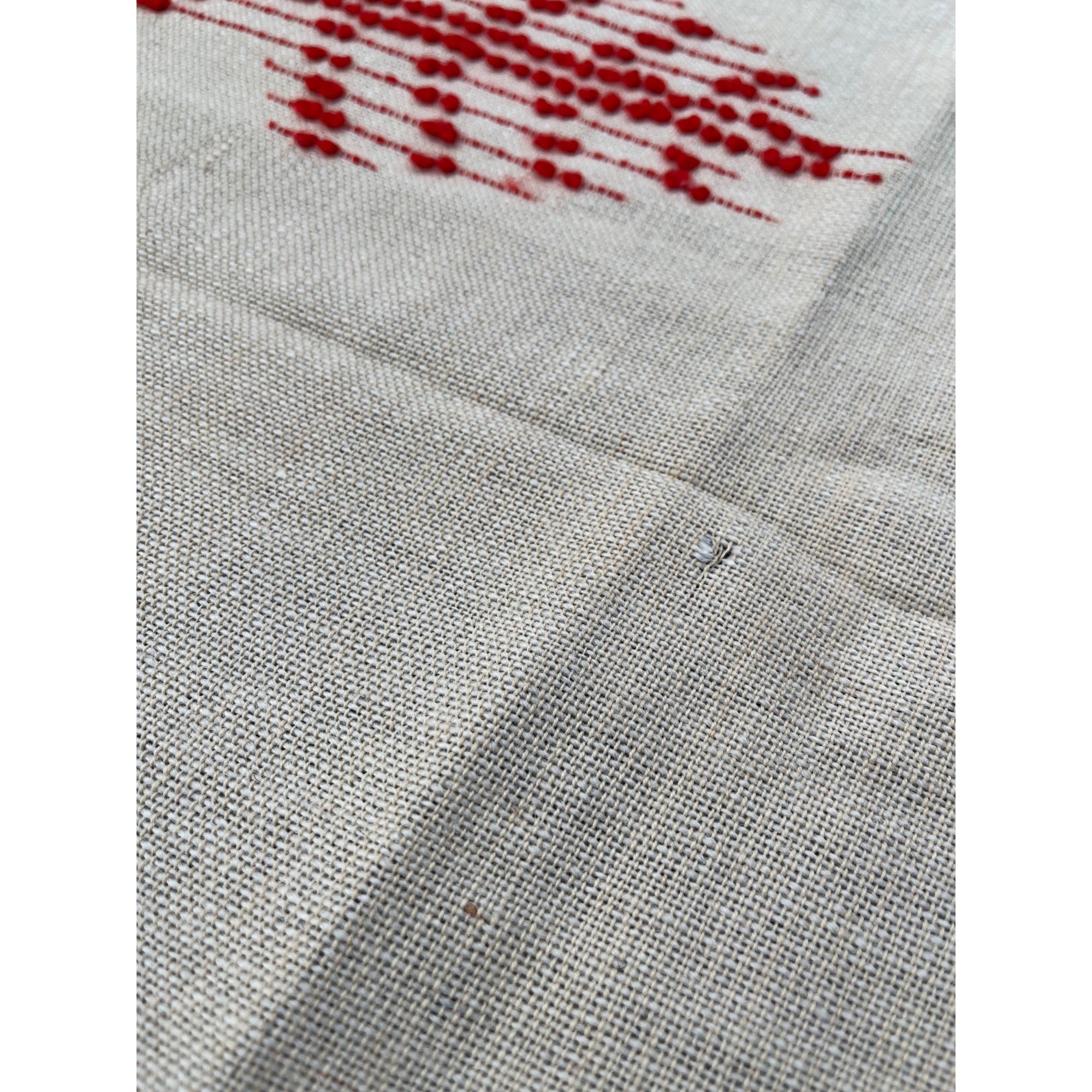 Antique Swedish Scandinavian Handwoven Folk Art Coverlet Linen Wool 72x99