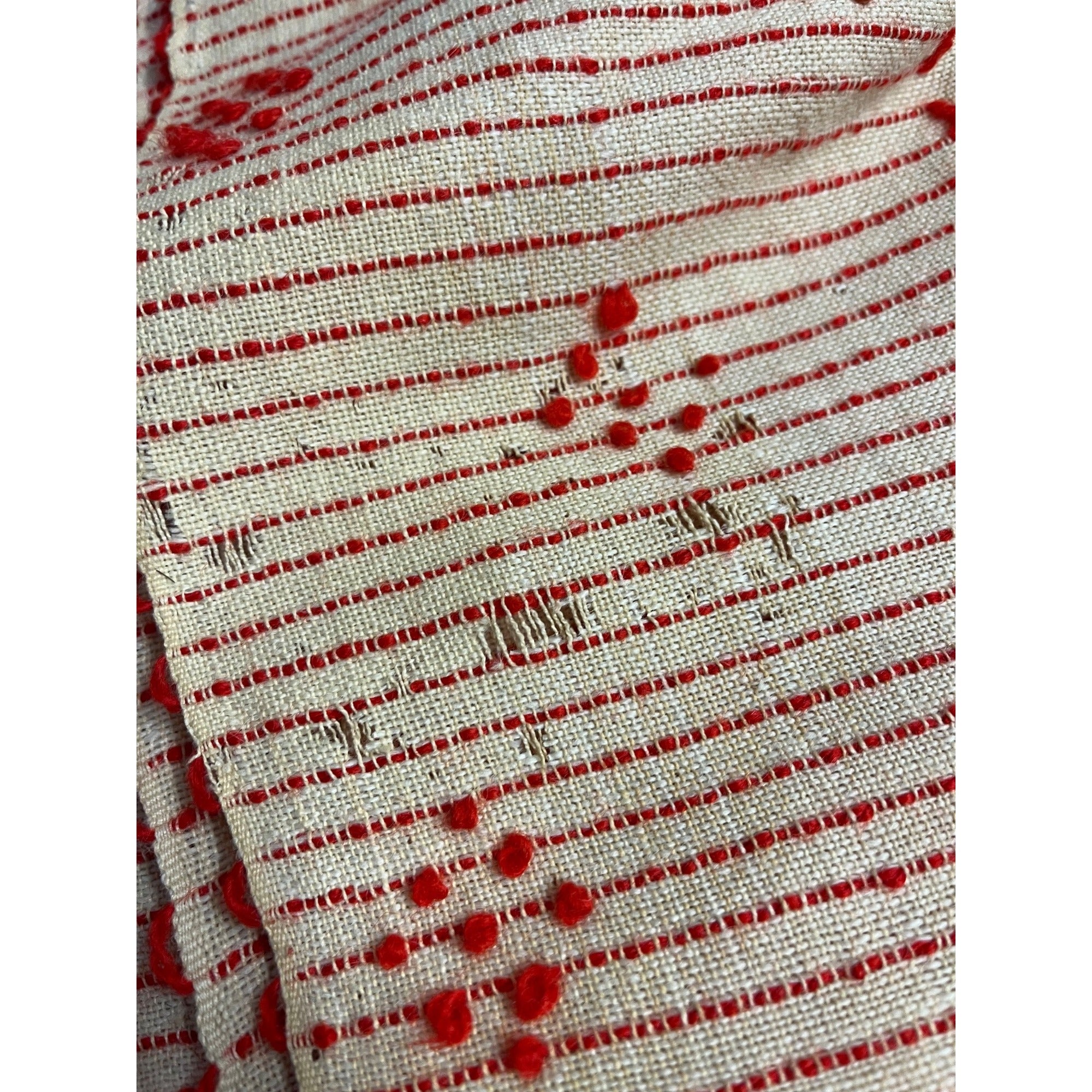 Antique Swedish Scandinavian Handwoven Folk Art Coverlet Linen Wool 72x99