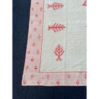 Antique Swedish Scandinavian Handwoven Folk Art Coverlet Linen Wool 72x99