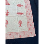 Antique Swedish Scandinavian Handwoven Folk Art Coverlet Linen Wool 72x99